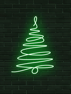 Neon Logo met LED Kerstboom