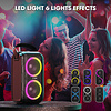 W-King Draagbare 80W Speaker T9-2 Met LED Verlichting 60 Watt RMS Vermogen