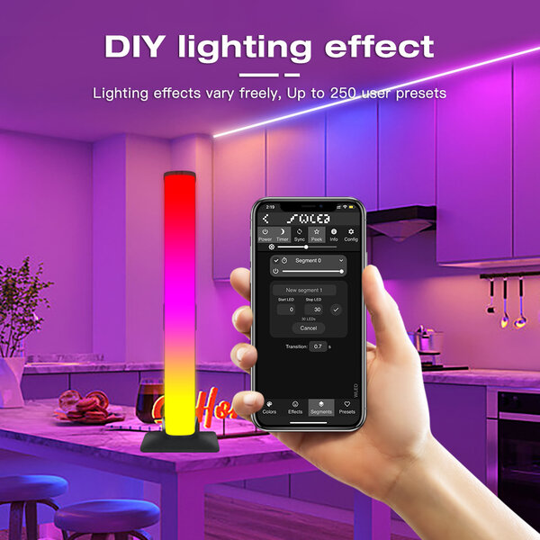 Gledopto WLED Light Bar Digital RGB 10 Watt - ESP32 - Met microfoon en app bediening