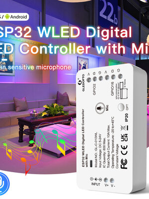 WLED Digitale LED Strip Controller met Microfoon