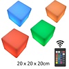 LED Kubus 20CM oplaadbaar met RGB Kleuren en IR Afstandsbediening