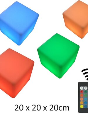 LED Kubus 20CM met RGB Kleuren en Afstandsbediening
