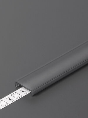 Zwarte click cover 1 meter voor SMART16 / PLANE14 profielen C3