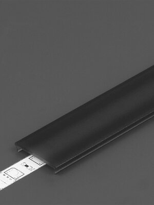 Zwarte Click cover 2 meter voor CORNER16 v2 profielen C6