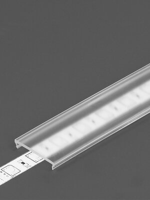 Transparante click cover 1 meter voor SMART16 / PLANE14  profielen C3