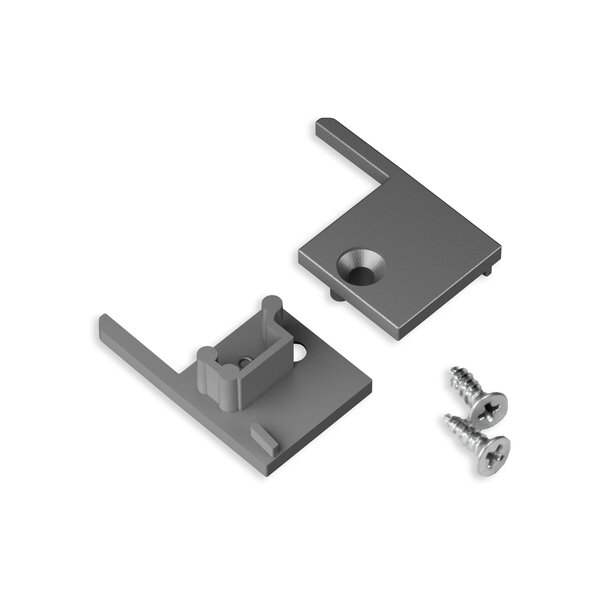 Topmet Einddop Zilver voor UP-TILE10 tegel / traptrede profielen