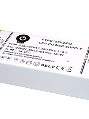 Triac Dimbare LED driver 24 volt 150 watt Slimline