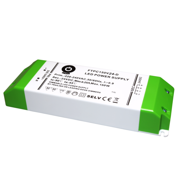 POS Triac Dimbare LED driver 24 volt 150 watt Slimline