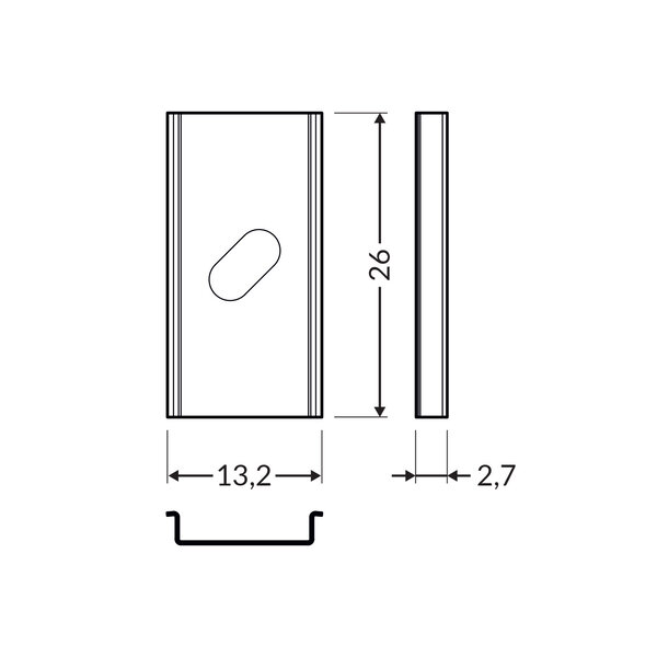Topmet Bevestigingsklem voor COZY12, LEVEL12 en HOOD14 Profielen