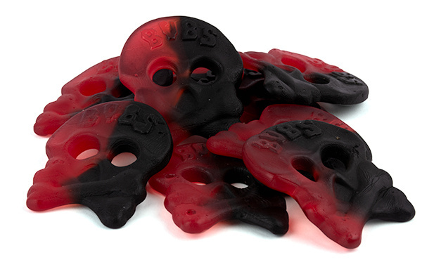 Bubs Framboos Drop Skulls van Bubs