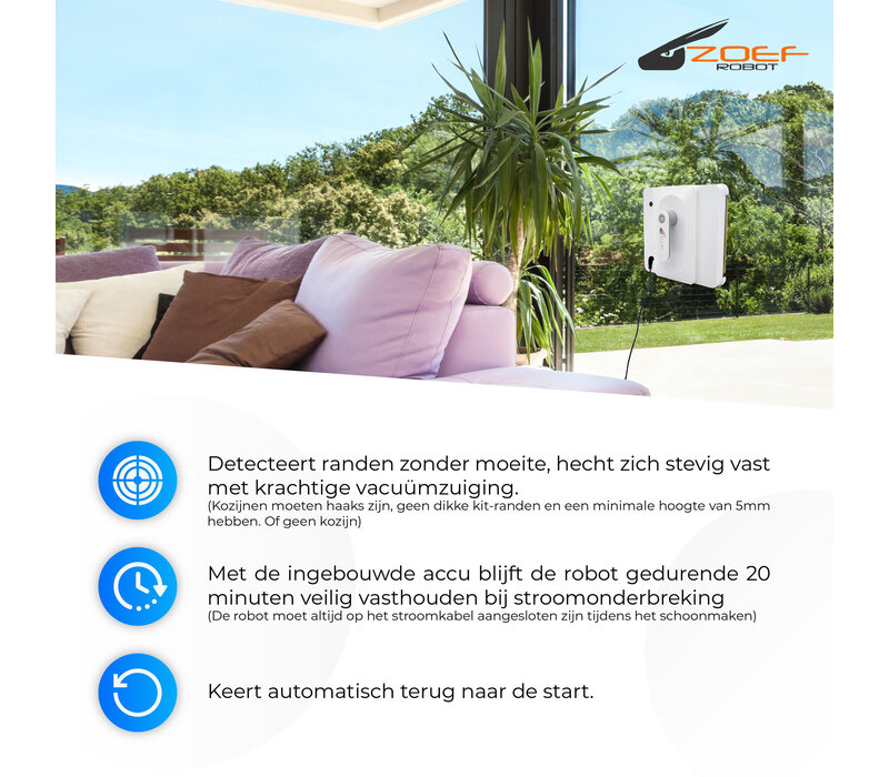 Zoef Robot nettoyeur pour vitrage Bobbie 2.0