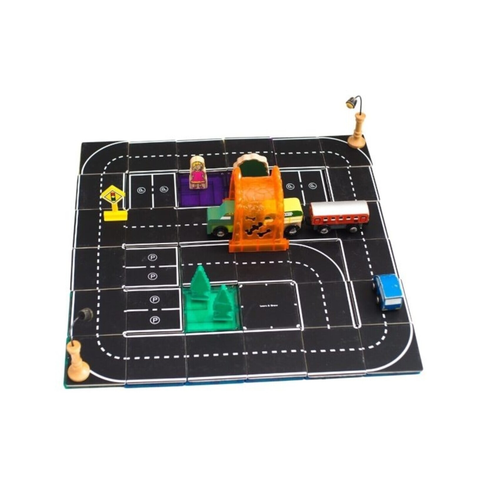 Learn & Grow Learn & Grow - Magnetische Tegels  - Road Pack (40-delig)