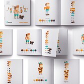 Bizak Pixio Happy Family - 88 Cubes Magnétiques Pour Recréer Toute La Famille, Jeu Créatif Dès 6 Ans