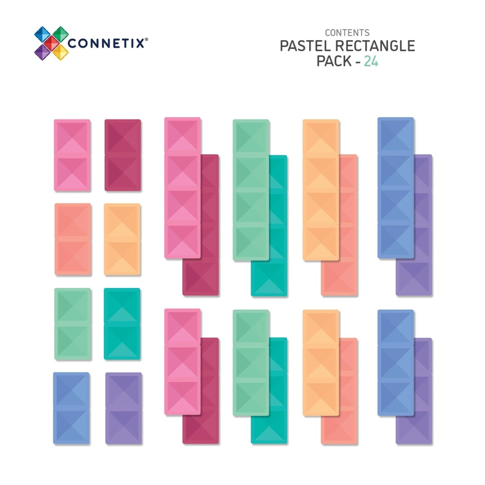 Connetix Connetix - Pastel Rectangle Pack (24 pcs)