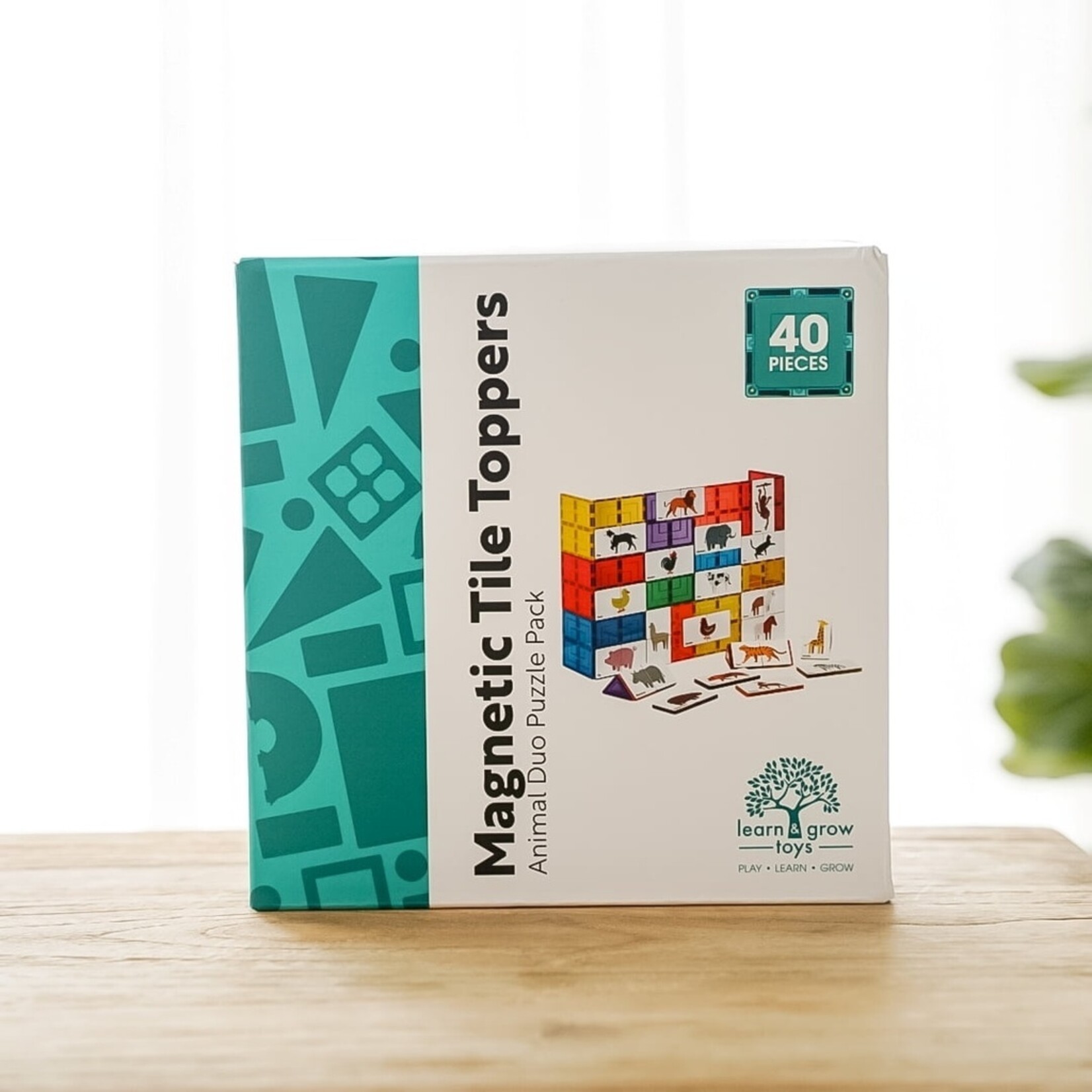Learn & Grow Learn & Grow - Magnetic Tile Topper - Animal Duo Puzzle Set (40 pcs)
