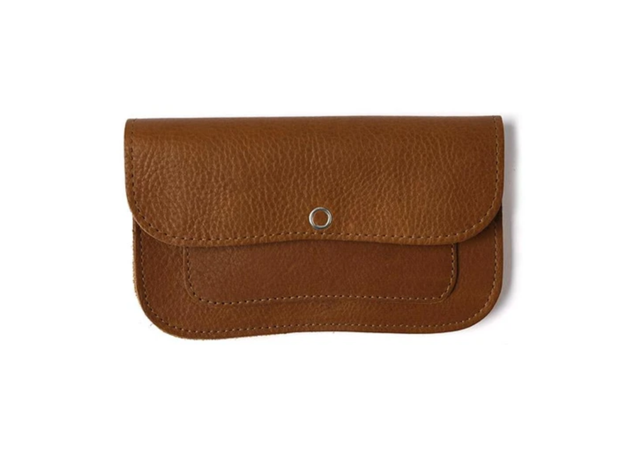 portefeuille - cat chase - medium - cognac
