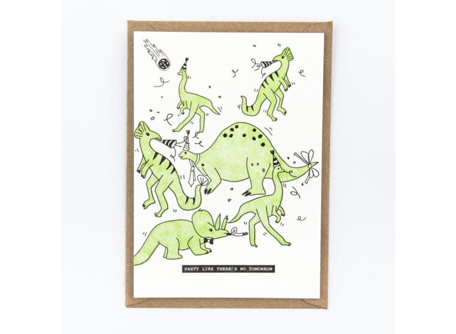 wenskaart - dino party