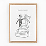 wenskaart - good luck wedding cake