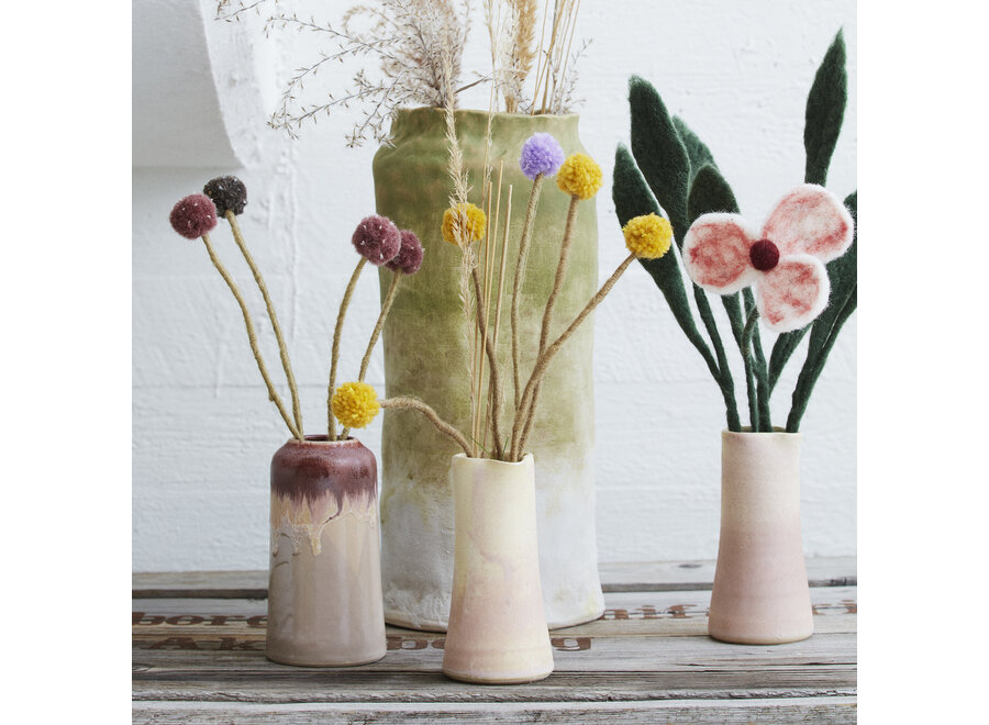 bloem - wol - papaver perzik