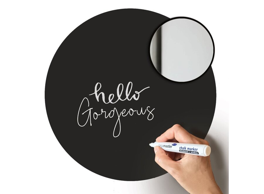 magneetstickers - s/3 cirkels - zwart - voor krijtstift