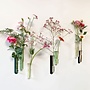 magnetisch bloemenvaasje - l - staal & glas - wit