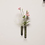 magnetisch bloemenvaasje - l - staal & glas - zwart