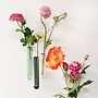 magnetisch bloemenvaasje - l - staal & glas - groen
