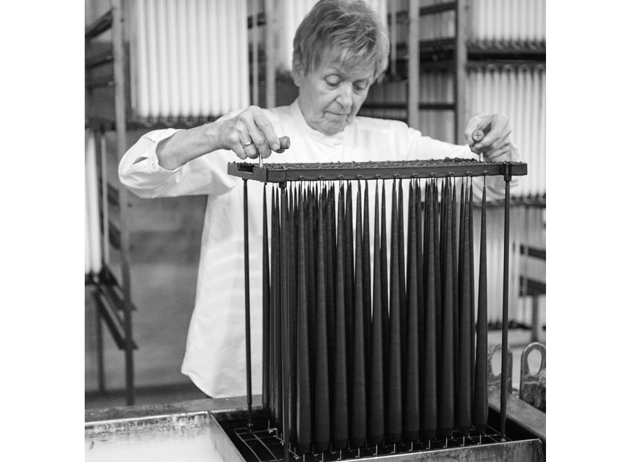 kaars - set van 2 - taper 32cm - marmer groen
