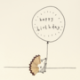 wenskaart - slijpsel – happy birthday hedgehog (egel)