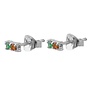 oorsteker - xs gemstones green amber - zilver
