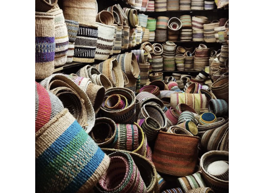 mand – craft – handgeweven - kleurrijk - l