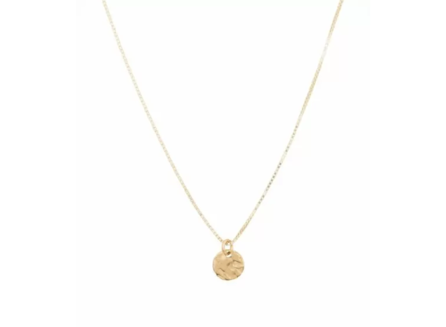 halsketting - hammered coin - verguld