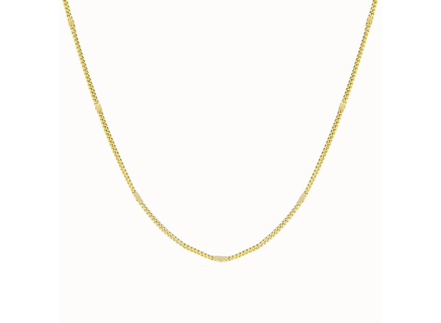 halsketting - flat link - verguld
