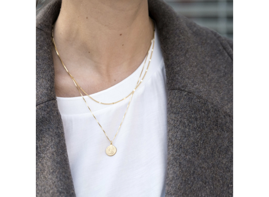 halsketting - flat link - verguld