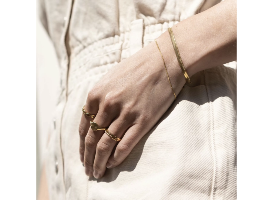 armbandje - snake - verguld