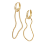 oorstekers - asymmetric organic - verguld