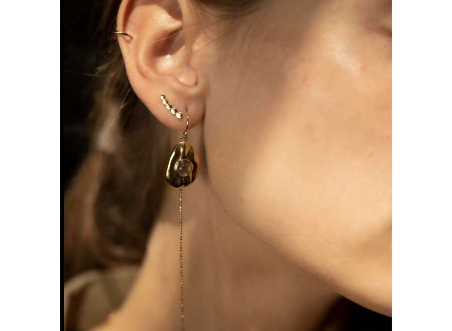 oorstekers - climber 5 dots - verguld