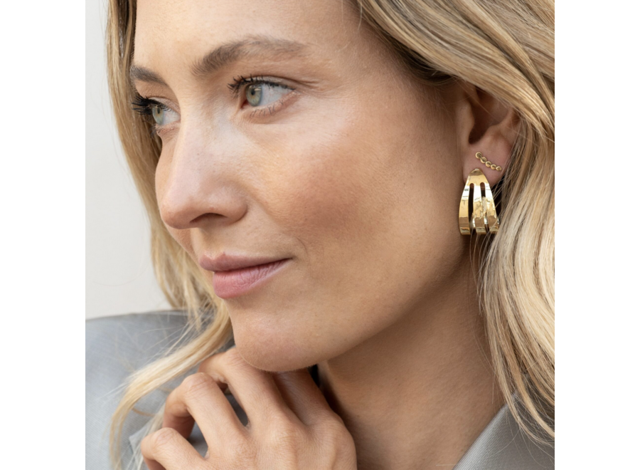 oorstekers - climber 5 dots - verguld
