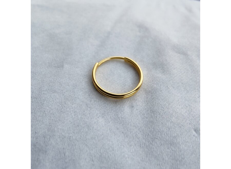 oorring - double hoop - m - verguld
