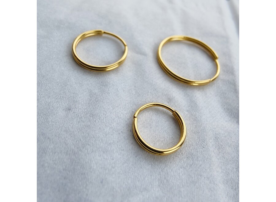 oorring - double hoop - m - verguld