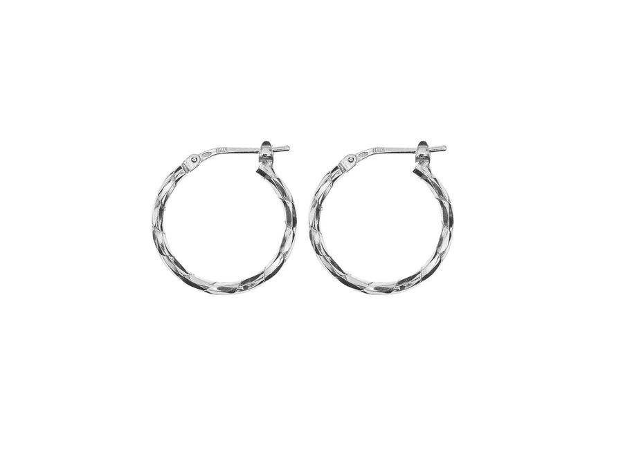 oorring - m shimmering - zilver