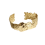 armband - wide hammered organic bangle - verguld