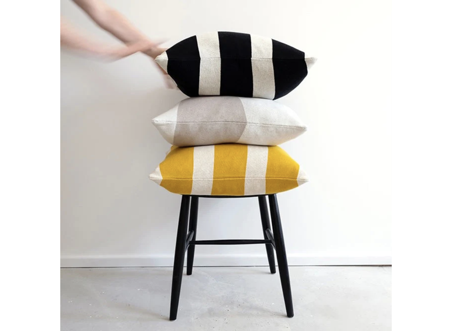 kussen - stripe - # black - 100% katoen