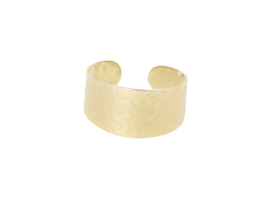 ring - wide & hammered - verguld