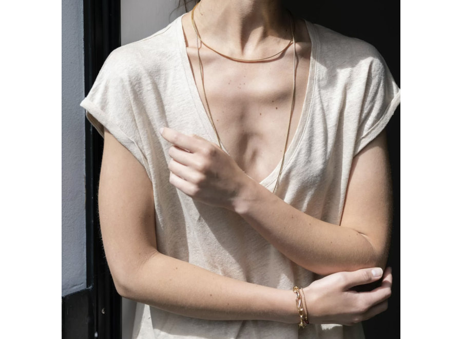 halsketting - snake xl - verguld