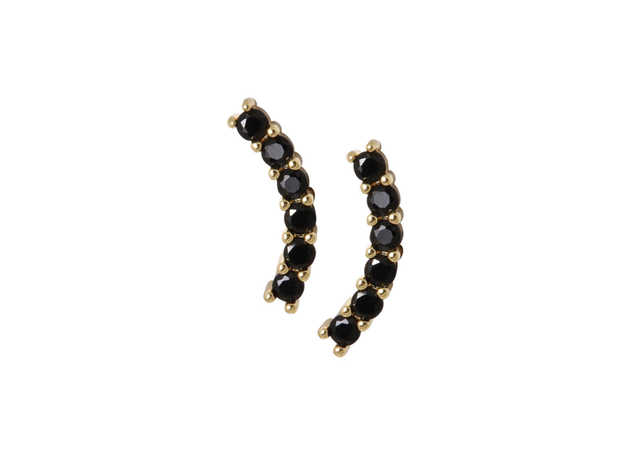 oorstekers - climber black - verguld