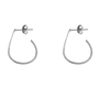 oorring - thin oval stud - zilver