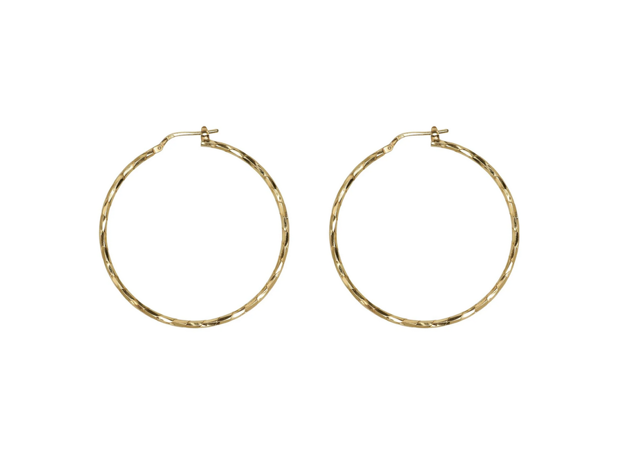 oorring - xl hoop shimmering - verguld