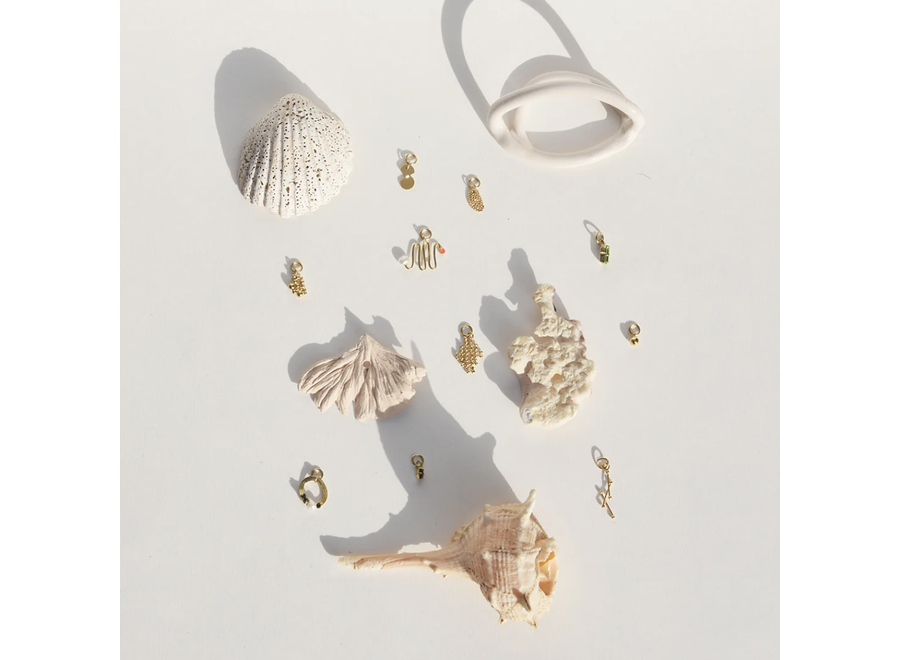 hangertje - charm perle lisse - verguld