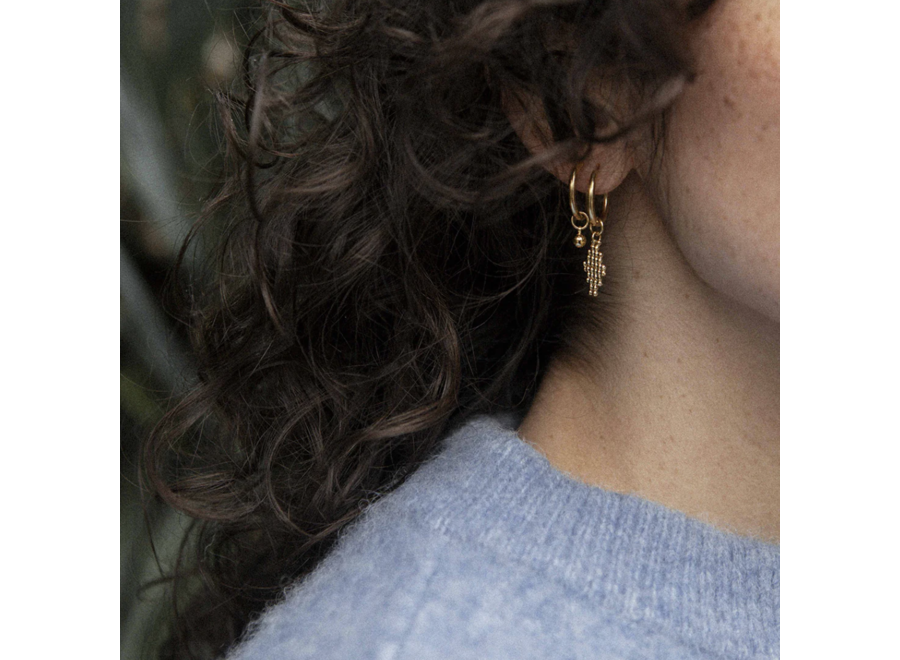 hangertje - charm perle lisse - verguld